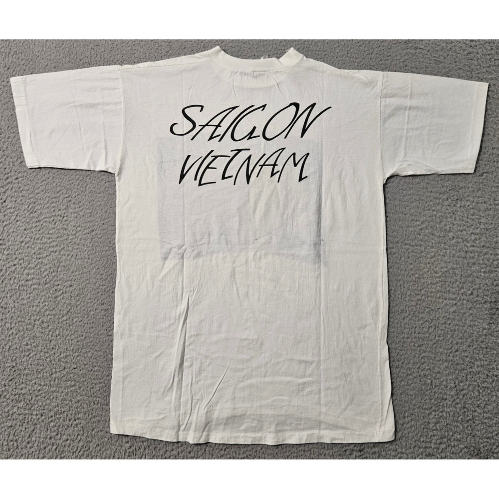 Vintage Good Morning Vietnam Saigon White T Shirt Movie Promo 70s Short Sleeve - Picture 2 of 10